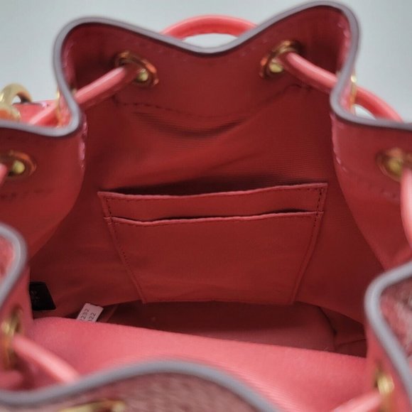 Coach Mini Dempsey Signature Jacquard with Stripe and Patch Bucket Bag C8322 - Picture 5 of 10